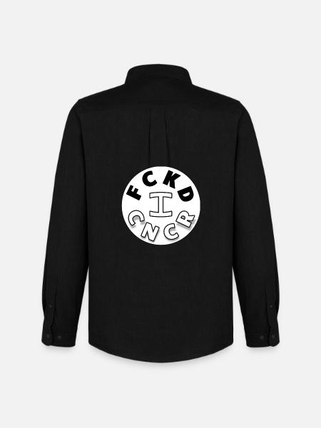 I FUCKED CANCER - Men's Oxford Shirt by Stanley/Stella - black