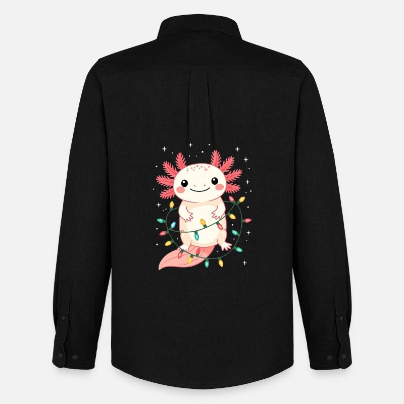 Pull de Noël Axolotl Drôle Mignon - Chemise Oxford homme Stanley/Stella - noir