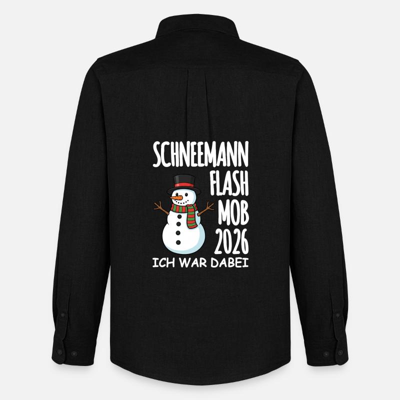 Schneemann Flashmob - Männer Oxford Hemd von Stanley/Stella - Schwarz