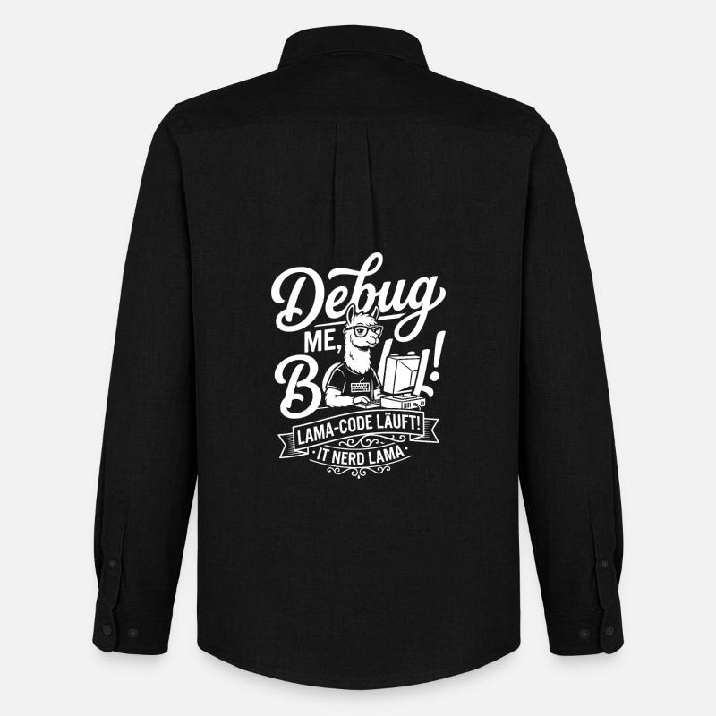 Lama Code Debug Design - Men's Oxford Shirt by Stanley/Stella - black