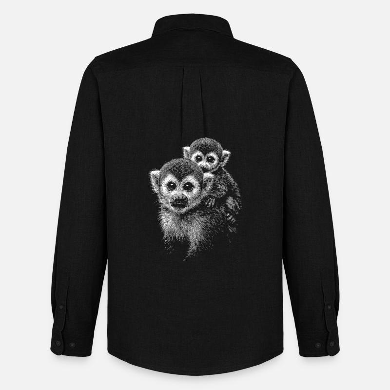 Totenkopfaffe - Männer Oxford Hemd von Stanley/Stella - Schwarz
