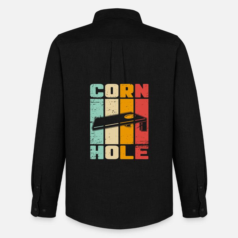 Cornhole - Männer Oxford Hemd von Stanley/Stella - Schwarz