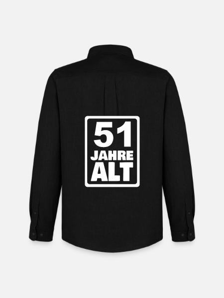 Alter 51 - Männer Oxford Hemd von Stanley/Stella - Schwarz