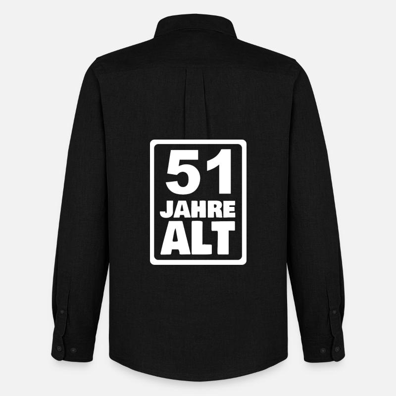Alter 51 - Männer Oxford Hemd von Stanley/Stella - Schwarz