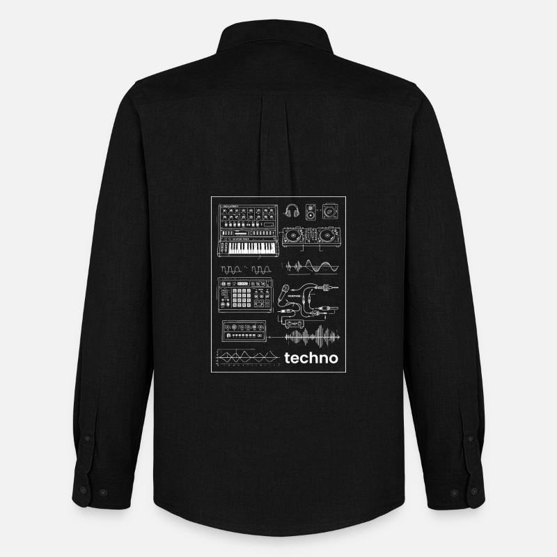 Techno Studio Synthese - Männer Oxford Hemd von Stanley/Stella - Schwarz