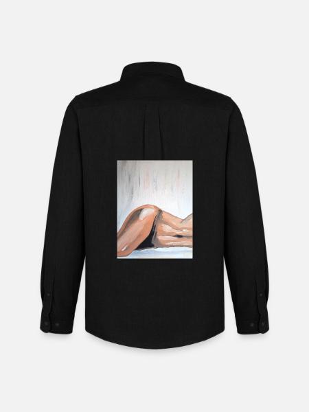Impressionist Nude Lying Down - Men's Oxford Shirt by Stanley/Stella - black