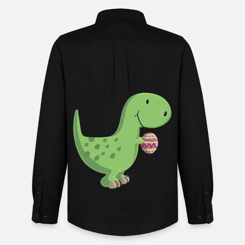 Dino mit Ei - Männer Oxford Hemd von Stanley/Stella - Schwarz