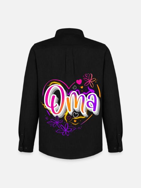 Oma - Männer Oxford Hemd von Stanley/Stella - Schwarz