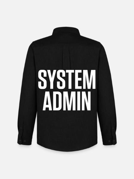 SYSTEM ADMIN - IT Tech Shirt Vit Font - Stanley/Stella Oxfordskjorta Herr - svart