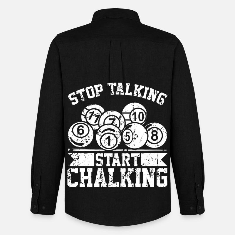 Stop Talking Start Chalking - Männer Oxford Hemd von Stanley/Stella - Schwarz