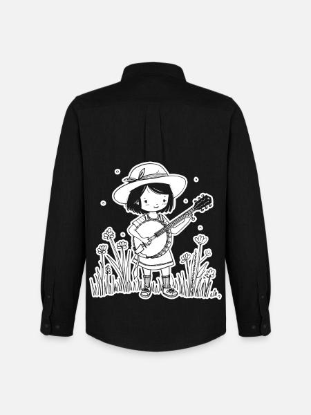 Banjo Player Cartoon Look - Men's Oxford Shirt by Stanley/Stella - black