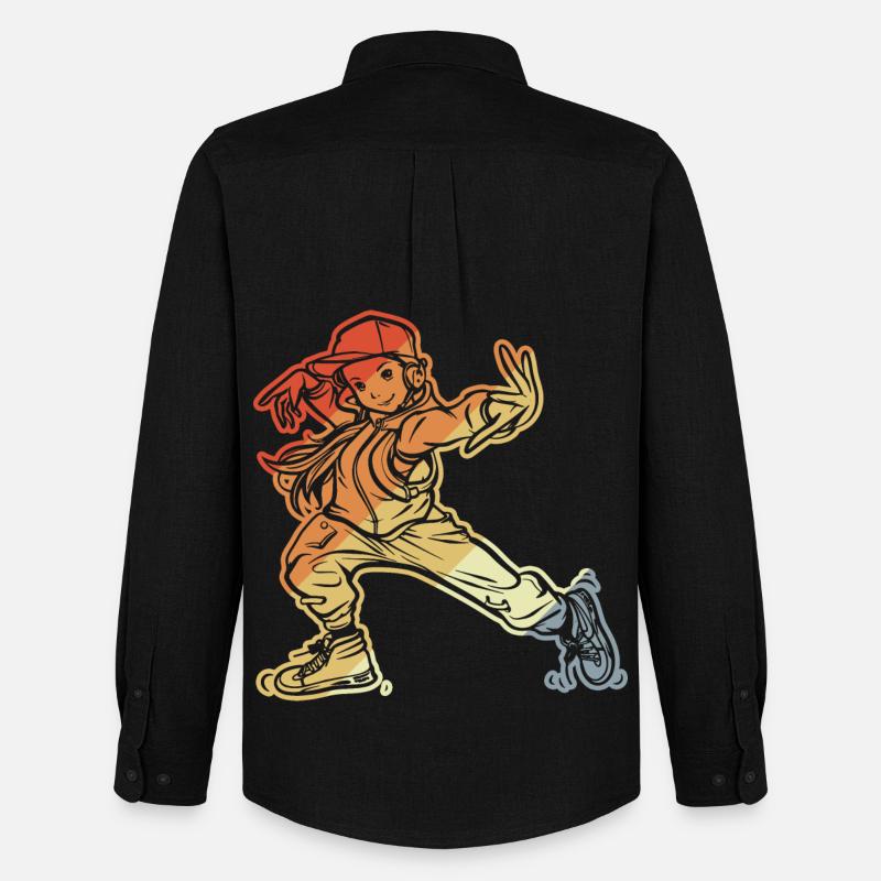 Breakdance Mädchen - Männer Oxford Hemd von Stanley/Stella - Schwarz