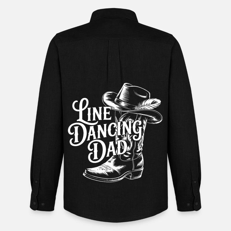 Papa Linedancing Western - Männer Oxford Hemd von Stanley/Stella - Schwarz