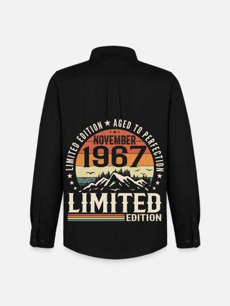 November 1967 Unique Retro Anniversary - Men's Oxford Shirt by Stanley/Stella - black