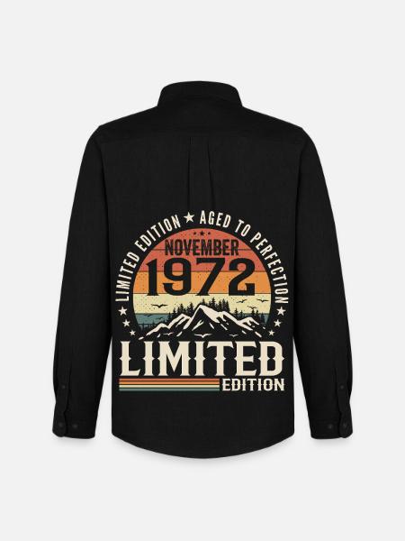 November 1972 Unique Retro Birthday - Men's Oxford Shirt by Stanley/Stella - black