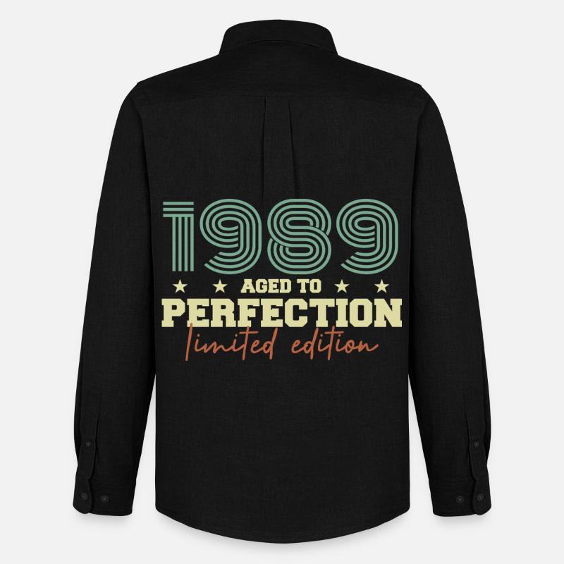 1989 - Männer Oxford Hemd von Stanley/Stella - Schwarz