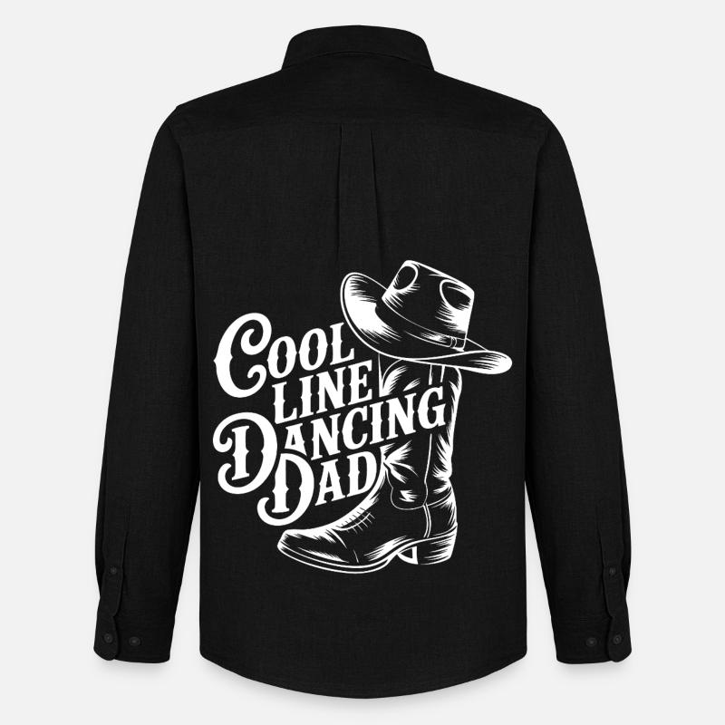 LineDance Dad Cowboy Stil - Männer Oxford Hemd von Stanley/Stella - Schwarz