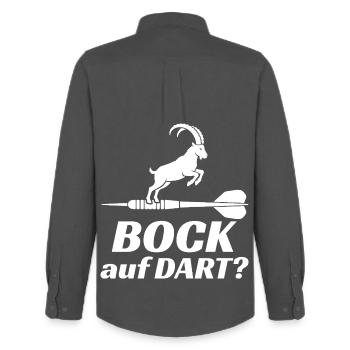 Des fléchettes sophistiquées ? – Design sportif minimaliste - Chemise Oxford homme Stanley/Stella - charbon - Dos - AI Model Male 185 dark (185cm)