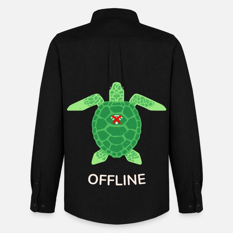 Offline-Modus Turtle - Männer Oxford Hemd von Stanley/Stella - Schwarz