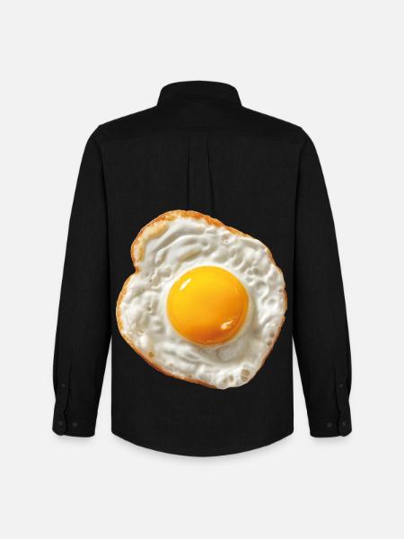 fried egg - Men's Oxford Shirt by Stanley/Stella - black