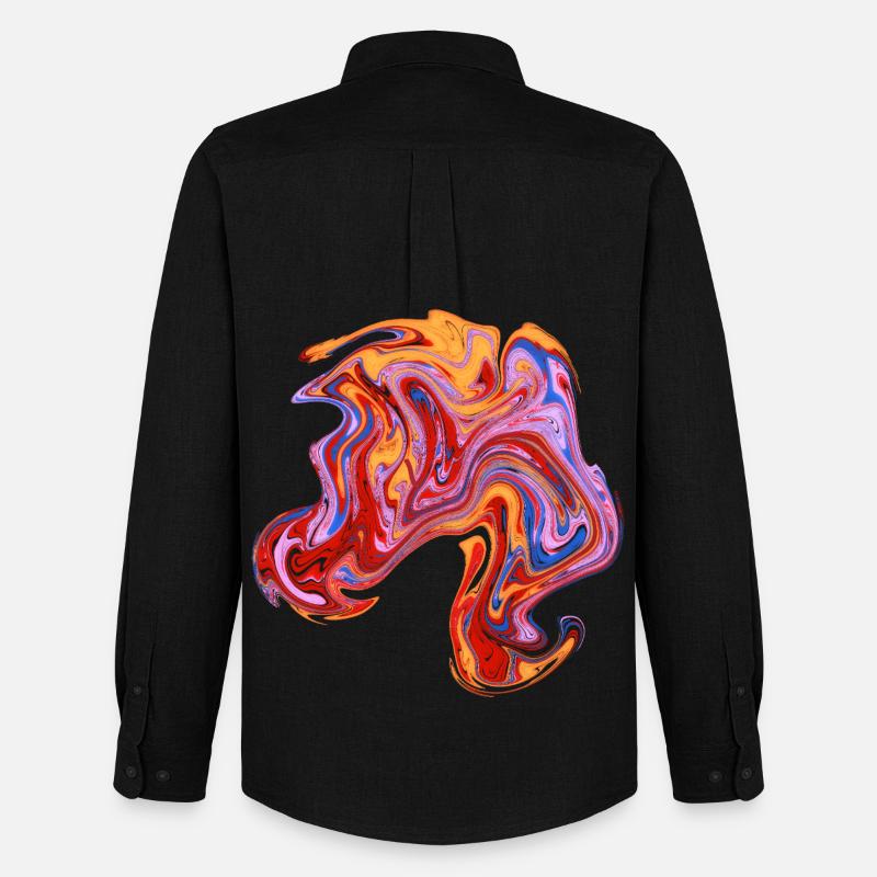 Farbwirbel Neon-Muster - Männer Oxford Hemd von Stanley/Stella - Schwarz