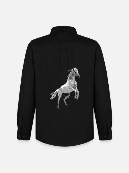 cavaliers, équitation nationale, équitation - Chemise Oxford homme Stanley/Stella - noir