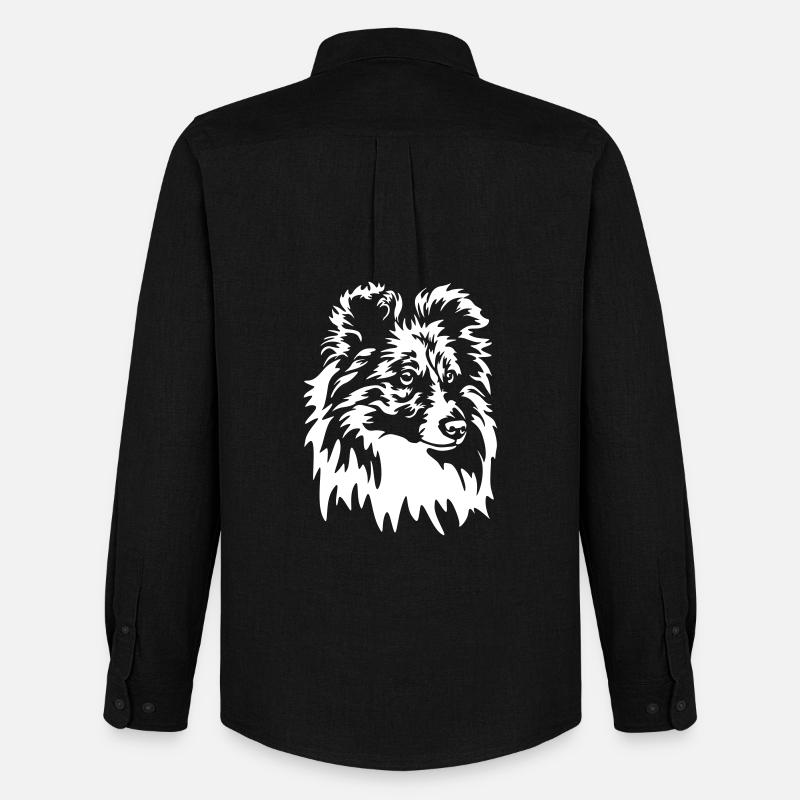Sheltie Head "Black Edition" - Men's Oxford Shirt by Stanley/Stella - black