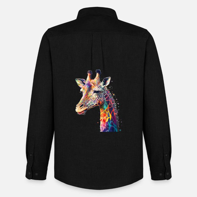 Giraffe - Männer Oxford Hemd von Stanley/Stella - Schwarz
