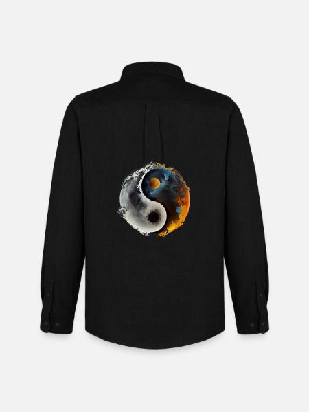 Nature-inspired Yin and Yang - Fire - Men's Oxford Shirt by Stanley/Stella - black