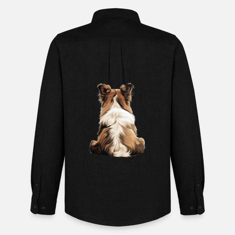 Shetland Schäferhund - Männer Oxford Hemd von Stanley/Stella - Schwarz