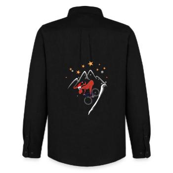 Moose MTB Descente Noël - Chemise Oxford homme Stanley/Stella - noir - Dos - AI Model Male 185 dark (185cm)