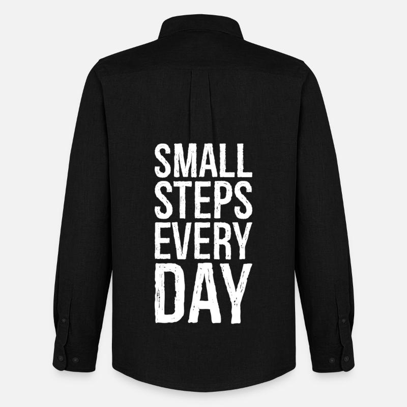 small steps every day - Männer Oxford Hemd von Stanley/Stella - Schwarz