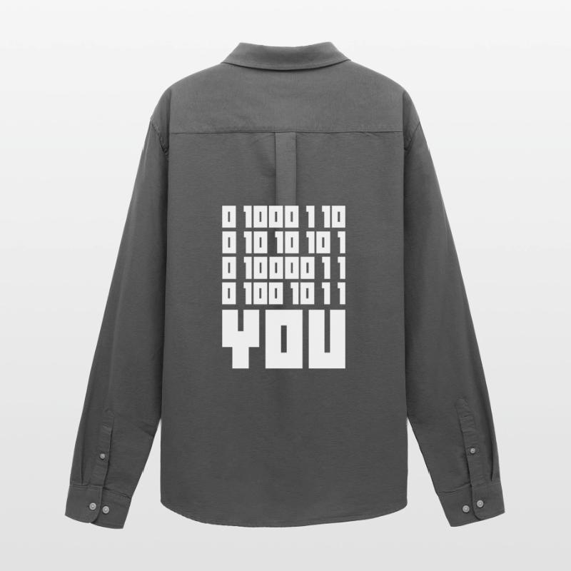 Binary Code F**k YOU – Geek Code & Nerd Humo Men's Oxford Shirt by Stanley/Stella