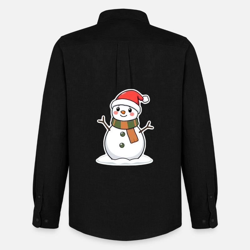 Schneemann - Männer Oxford Hemd von Stanley/Stella - Schwarz