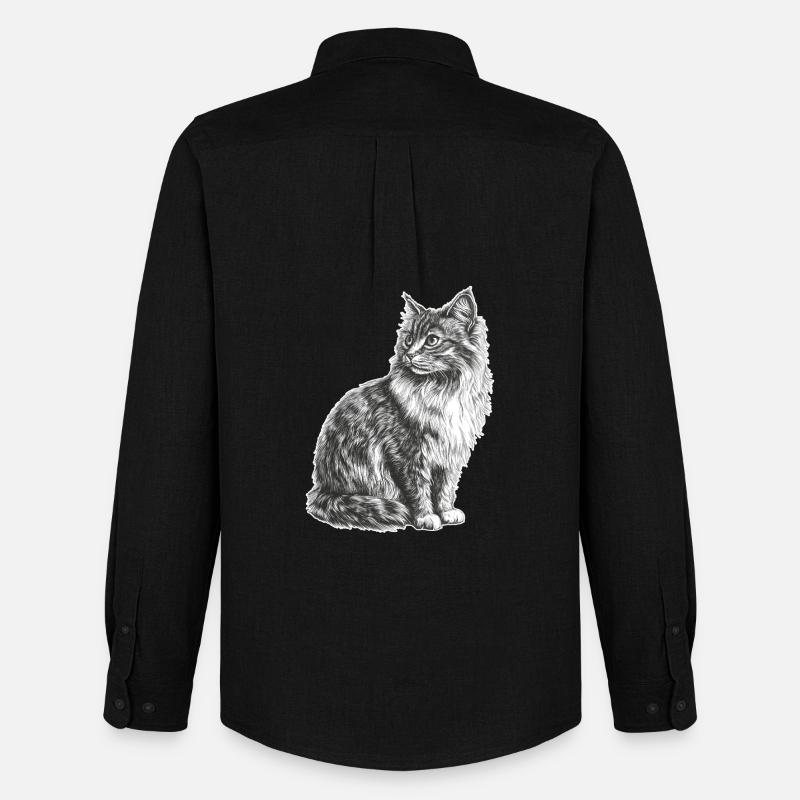 Katze - Männer Oxford Hemd von Stanley/Stella - Schwarz
