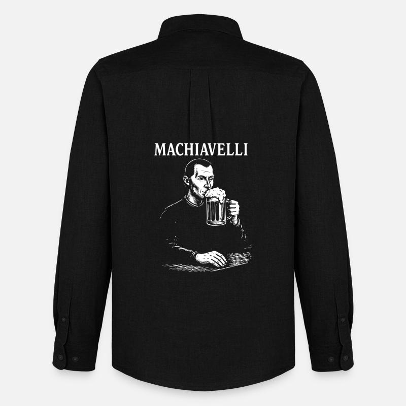 Machiavelli Brew Porträt - Männer Oxford Hemd von Stanley/Stella - Schwarz