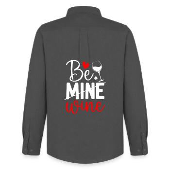 Witziges Be Mine Wine Valentinstag Wein Liebhaber - Männer Oxford Hemd von Stanley/Stella - Anthrazit - Hinten - AI Model Male 185 dark (185cm)