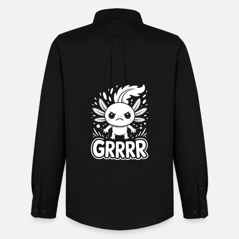 Grump Axolotl - Männer Oxford Hemd von Stanley/Stella - Schwarz
