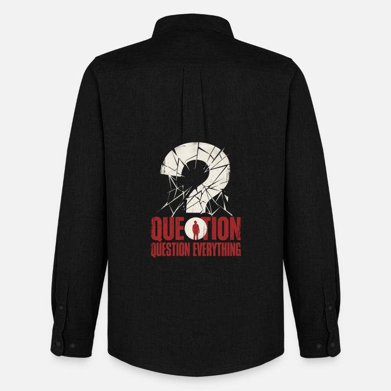 Question Everything - Männer Oxford Hemd von Stanley/Stella - Schwarz