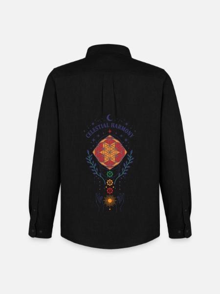 Spirituality Celestial Harmony Sacred Geometry - Men's Oxford Shirt by Stanley/Stella - black