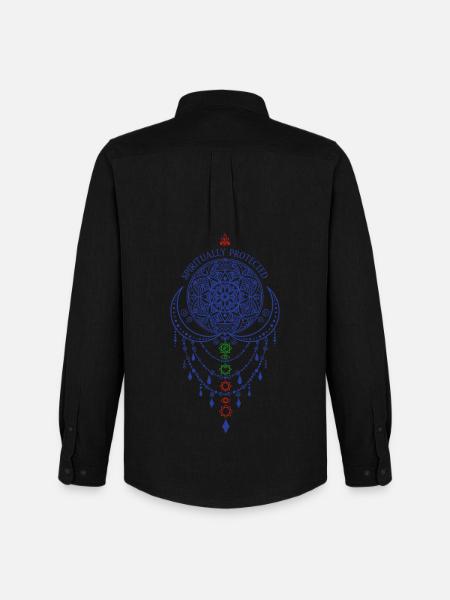 Spirituality Spiritually Protected Sacred Geometry - Men's Oxford Shirt by Stanley/Stella - black
