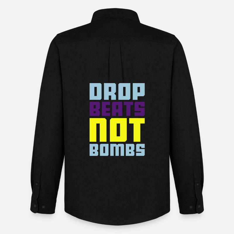drop beats not bombs - Männer Oxford Hemd von Stanley/Stella - Schwarz