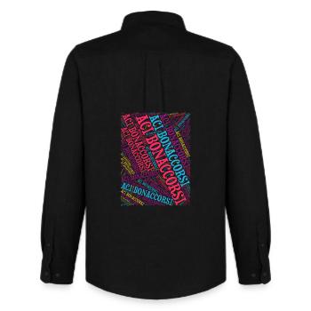 Sicilia T-Shirt Aci Bonaccorsi Welt Wolke Collage - Männer Oxford Hemd von Stanley/Stella - Schwarz - Hinten - AI Model Male 185 dark (185cm)