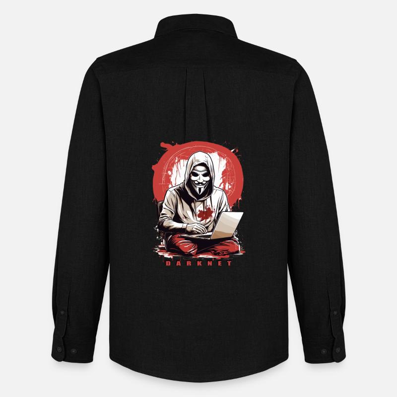 Anonymous Hacker - Männer Oxford Hemd von Stanley/Stella - Schwarz