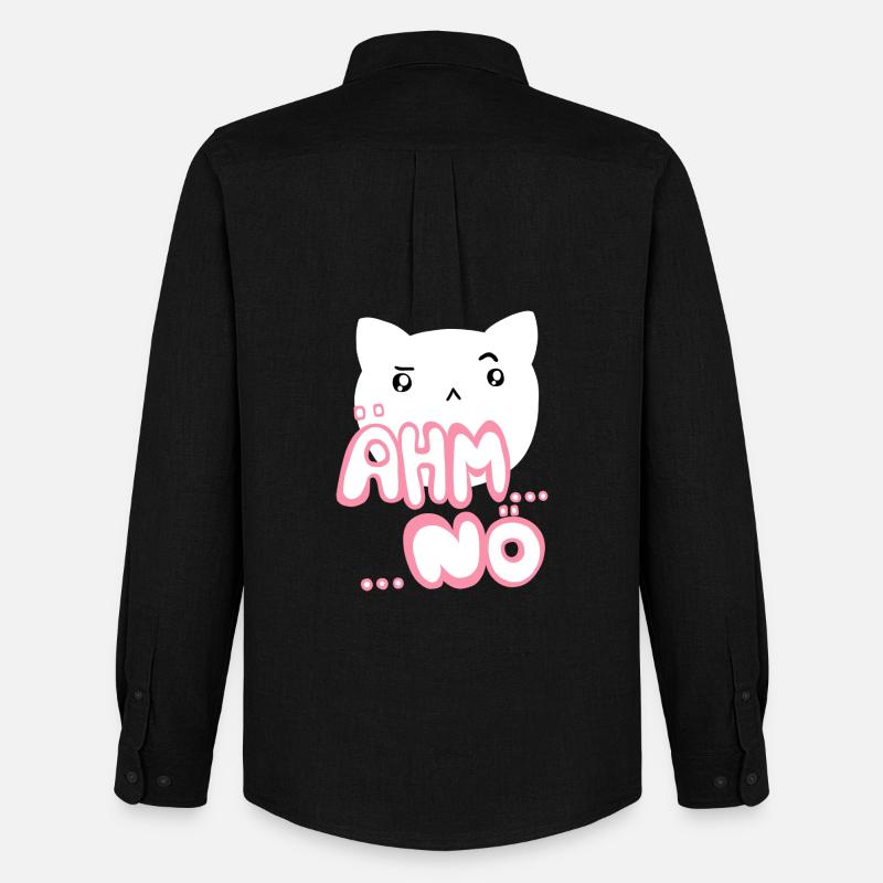 Ähm nö Kawaii Katze rosa - Männer Oxford Hemd von Stanley/Stella - Schwarz