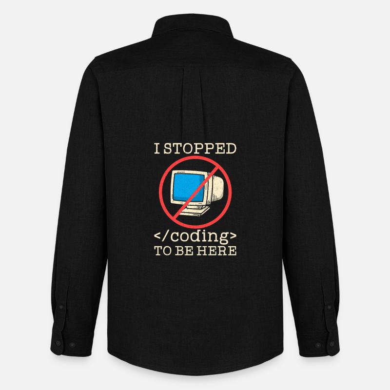 Coding funny saying programmer - Men's Oxford Shirt by Stanley/Stella - black