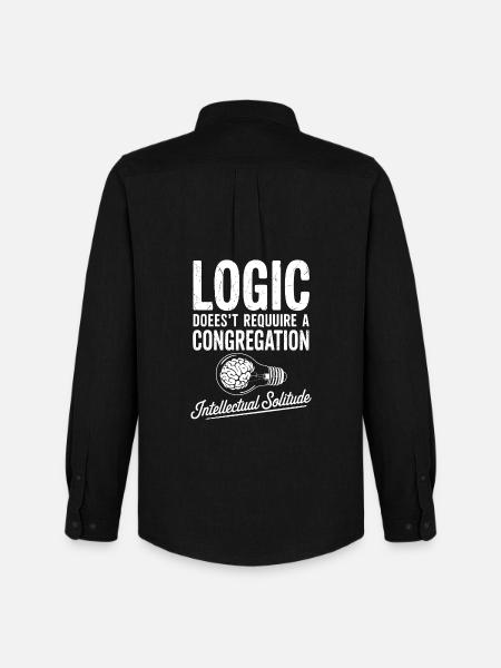 Intellectual Solitude Lightbulb - Men's Oxford Shirt by Stanley/Stella - black