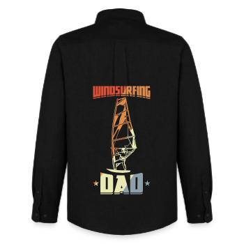 Daddy Windsurfing - Men's Oxford Shirt by Stanley/Stella - black - Back - AI Model Male 185 dark (185cm)