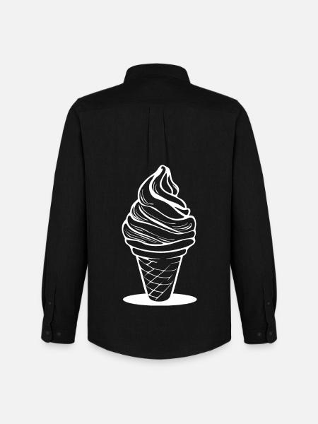 cream cone sketch - Men's Oxford Shirt by Stanley/Stella - black