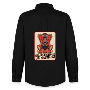 Doberman You Take The Sofa I Take The Throne Dog - Men's Oxford Shirt by Stanley/Stella - black - Back - AI Model Male 185 dark (185cm)